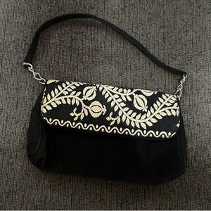 Vera Bradley Embroidered Black and Cream Women's Bag